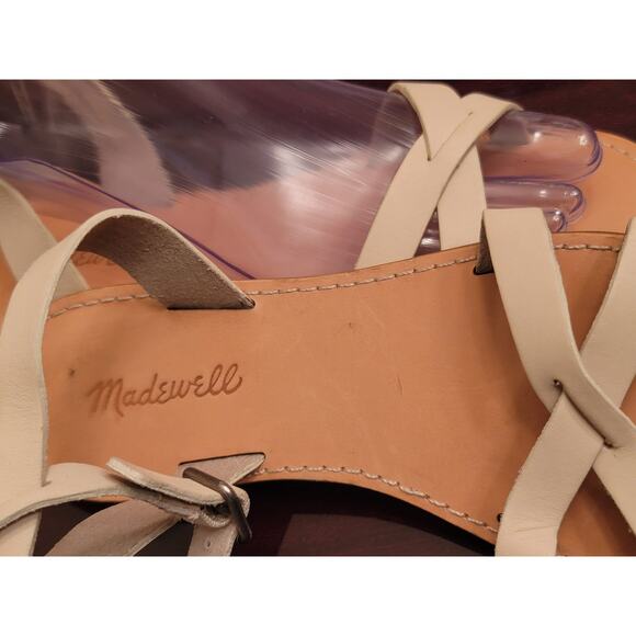 Madewell Boardwalk‎ Tan Leather Ankle Strap Flat Strappy Sandads Women's 7.5 US - Picture 9 of 10